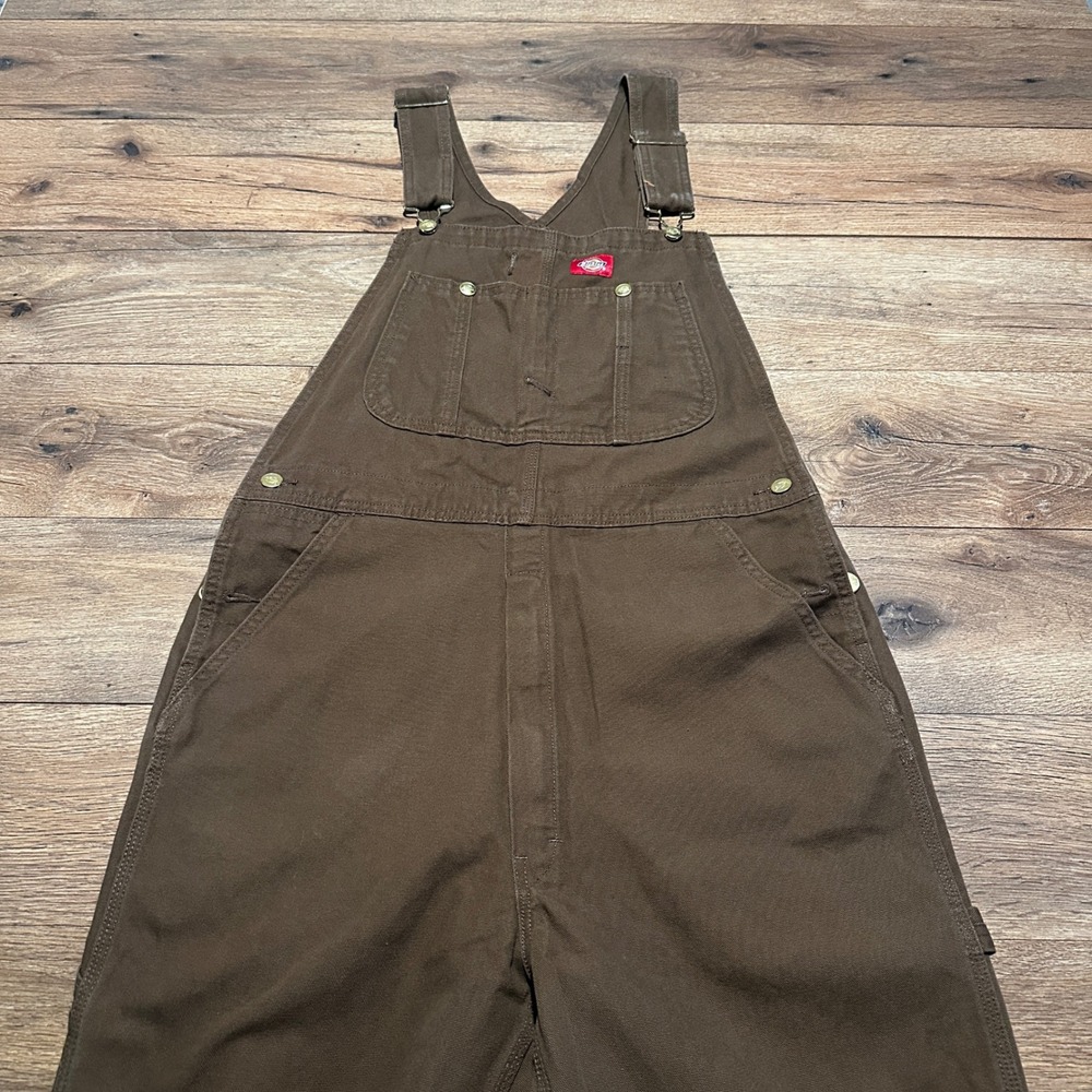 Dickies Brown Duck Canvas Bib Overalls Mens 32x32